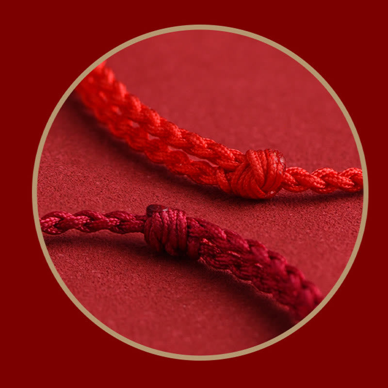Fortune Jewel Handmade 999 Sterling Silver Om Mani Padme Hum Heart Sutra Carved Luck Rope Bracelet Anklet