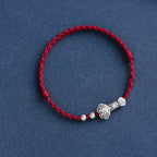 Fortune Jewel Handmade 999 Sterling Silver Fu Character Wish Ruyi Handle Fortune Rope Bracelet Anklet