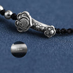 Fortune Jewel Handmade 999 Sterling Silver Fu Character Wish Ruyi Handle Fortune Rope Bracelet Anklet