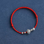 Fortune Jewel Handmade 999 Sterling Silver Fu Character Wish Ruyi Handle Fortune Rope Bracelet Anklet