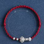 Fortune Jewel Handmade 999 Sterling Silver Fu Character Wish Ruyi Handle Fortune Rope Bracelet Anklet