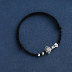 Fortune Jewel Handmade 999 Sterling Silver Fu Character Wish Ruyi Handle Fortune Rope Bracelet Anklet