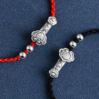 Fortune Jewel Handmade 999 Sterling Silver Fu Character Wish Ruyi Handle Fortune Rope Bracelet Anklet
