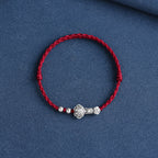 Fortune Jewel Handmade 999 Sterling Silver Fu Character Wish Ruyi Handle Fortune Rope Bracelet Anklet