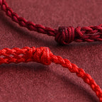 Fortune Jewel 999 Gold Small Peace Buckle Design Handmade Luck Braided Rope Bracelet Anklet