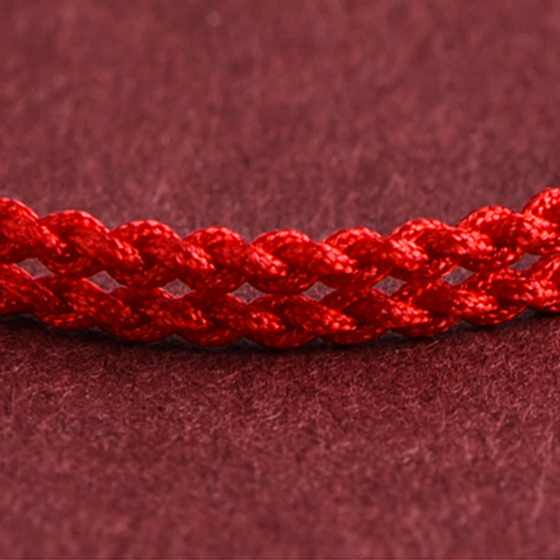 Fortune Jewel 999 Gold Small Peace Buckle Design Handmade Luck Braided Rope Bracelet Anklet