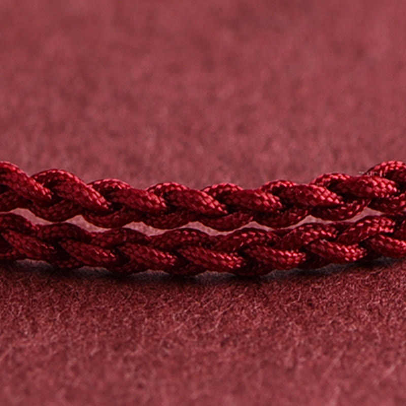 Fortune Jewel 999 Gold Small Bucket Shape Design Handmade Luck Braided Rope Bracelet Anklet
