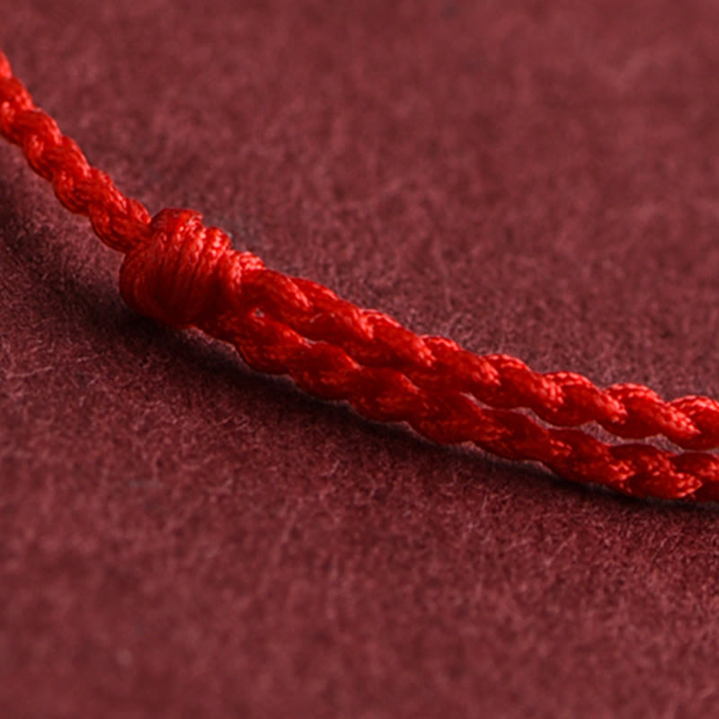 Fortune Jewel 999 Gold One Mini Bead Design Handmade Strength Braided Rope Bracelet Anklet