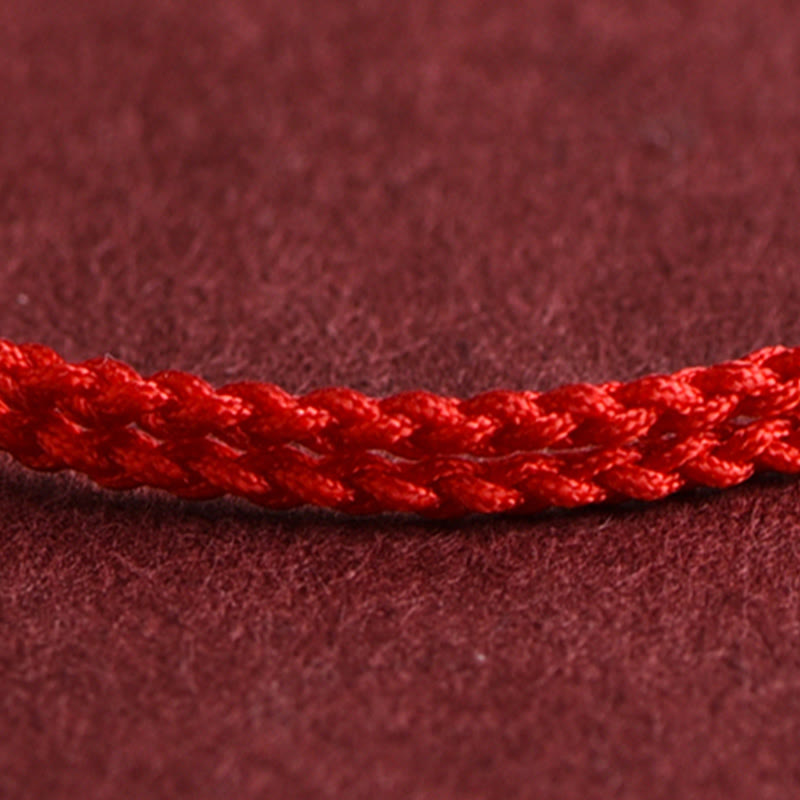 Fortune Jewel 999 Gold One Mini Bead Design Handmade Strength Braided Rope Bracelet Anklet