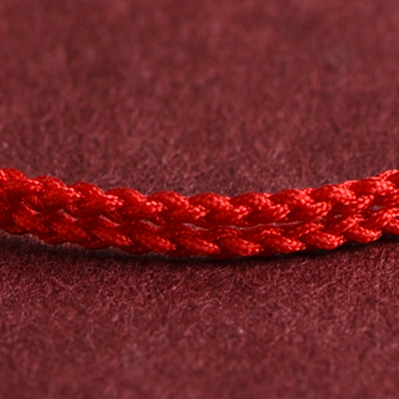 Fortune Jewel 999 Gold Mini Three Beads Design Handmade Luck Rope Bracelet Anklet