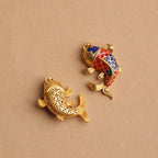 Fortune Jewel Colorful Koi Fish Hollow Bell Wealth Luck Key Chain