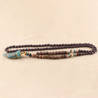 Fortune Jewel Tibet Wenge Wood Om Mani Padme Hum OM Symbol Mantra Horn Pattern Protection Necklace Pendant