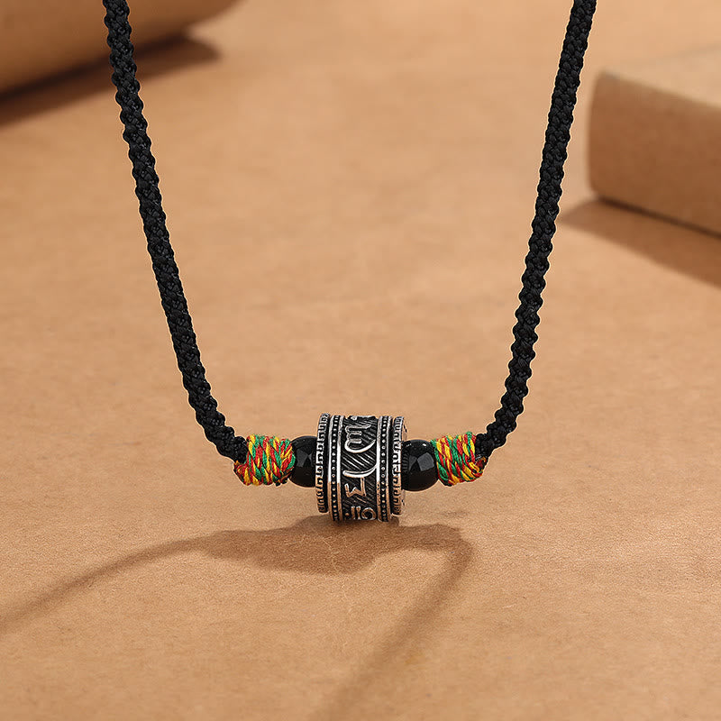 Fortune Jewel Tibet Om Mani Padme Hum Swastika PiXiu Copper Wisdom Rope Necklace Pendant