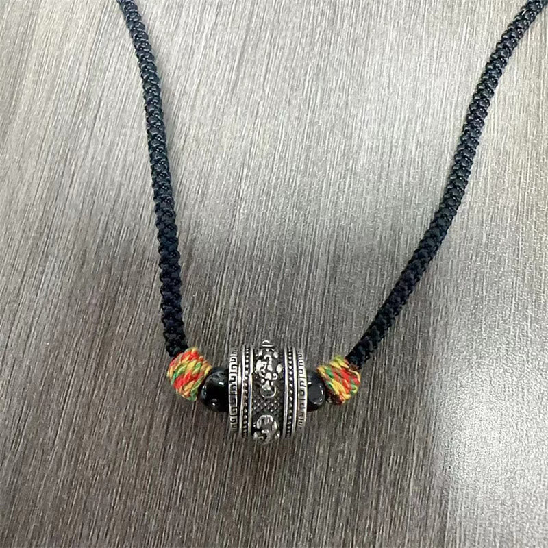 Fortune Jewel Tibet Om Mani Padme Hum Swastika PiXiu Copper Wisdom Rope Necklace Pendant
