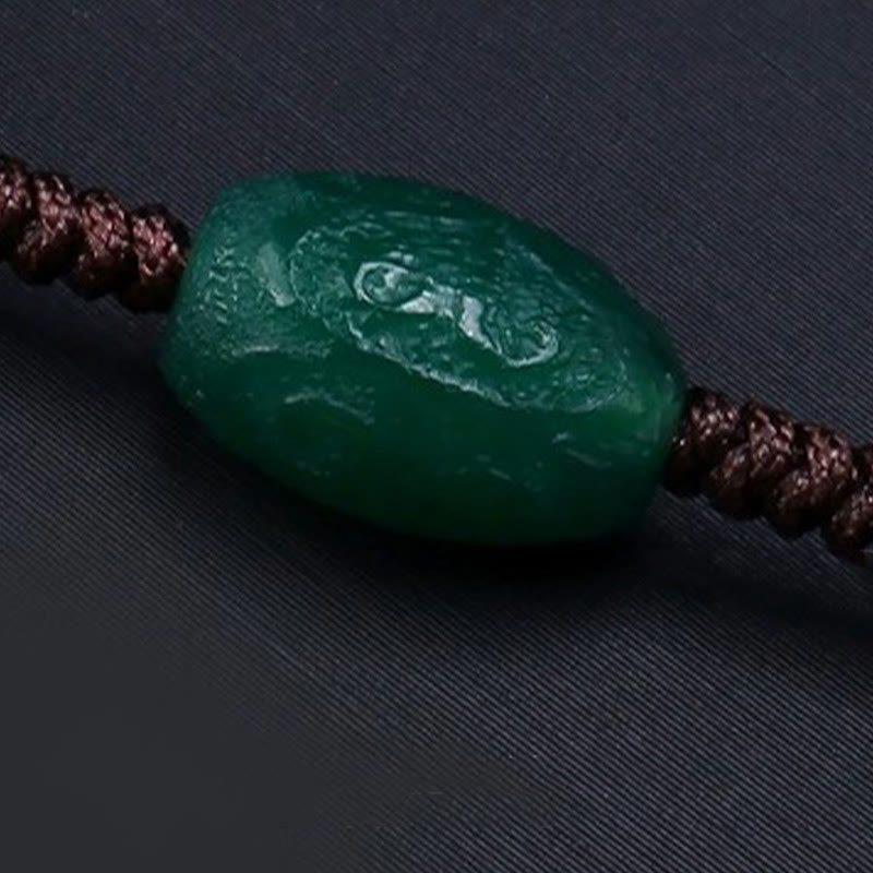Fortune Jewel Tibetan Nine-eye Dzi Bead Protection Braided Rope Necklace Pendant