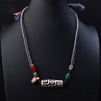 Fortune Jewel Tibetan Nine-eye Dzi Bead Protection Braided Rope Necklace Pendant