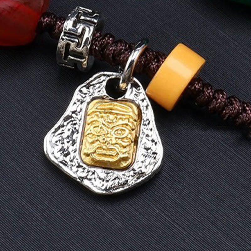 Fortune Jewel Tibetan Nine-eye Dzi Bead Protection Braided Rope Necklace Pendant
