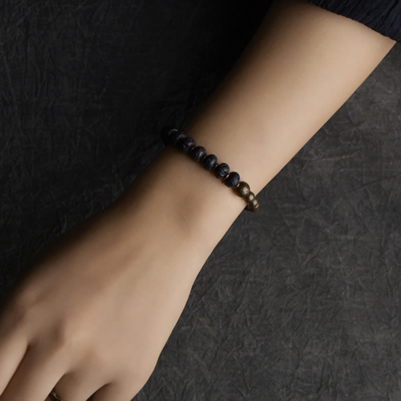Fortune Jewel Lava Rock Beads Adsorb Negative Energy Copper Bracelet