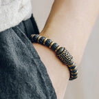 Fortune Jewel Vintage Lava Rock Beads Calm Copper Bracelet