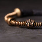 Fortune Jewel Luck Wealth Black Lava Rock Beads Copper Bracelet