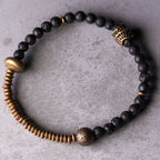 Fortune Jewel Support Healing Lava Rock Beads Copper Bracelet