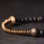 Fortune Jewel Support Healing Lava Rock Beads Copper Bracelet