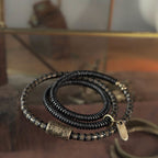 Fortune Jewel Healing Tibetan Ebony Wood Beads Copper Multilayered Bracelet