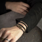 Fortune Jewel Healing Tibetan Ebony Wood Beads Copper Multilayered Bracelet
