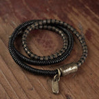 Fortune Jewel Healing Tibetan Ebony Wood Beads Copper Multilayered Bracelet