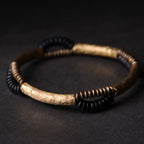 Fortune Jewel Vintage Ebony Wood Copper Luck Wealth Handmade Bracelet