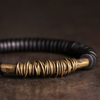 Fortune Jewel Calm Tibetan Ebony Wood Copper Bracelet