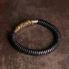 Fortune Jewel Calm Tibetan Ebony Wood Copper Bracelet