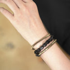 Fortune Jewel Vintage Peace Tibetan Ebony Wood Beads Copper Multilayered Healing Bracelet