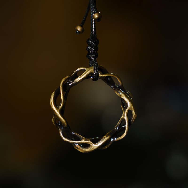 Fortune Jewel Vintage Copper Brass Luck Handmade Necklace Pendant