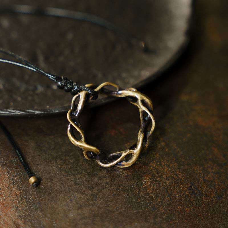 Fortune Jewel Vintage Copper Brass Luck Handmade Necklace Pendant