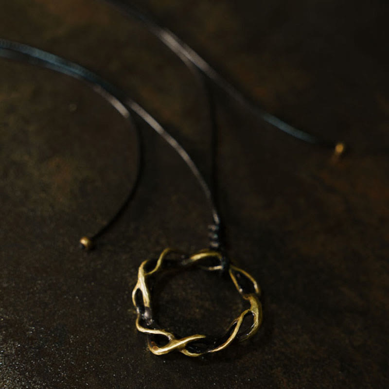 Fortune Jewel Vintage Copper Brass Luck Handmade Necklace Pendant