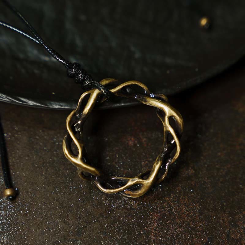 Fortune Jewel Vintage Copper Brass Luck Handmade Necklace Pendant