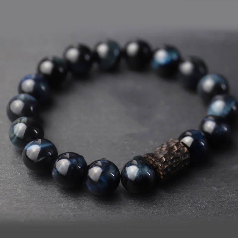 Fortune Jewel Tiger Eye Ebony Wood Beads Calm Bracelet