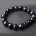 Fortune Jewel Tiger Eye Ebony Wood Beads Calm Bracelet