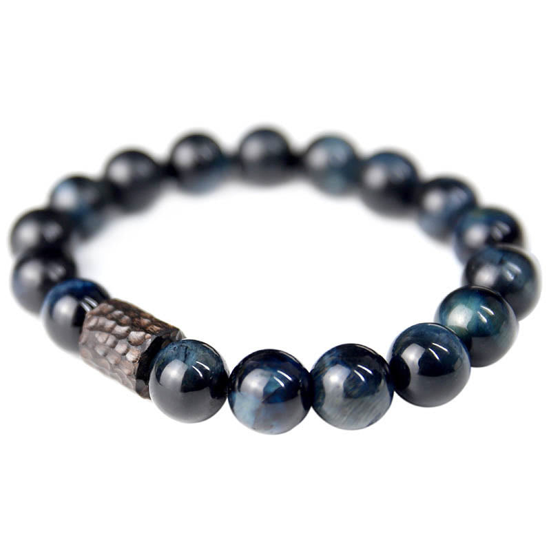 Fortune Jewel Tiger Eye Ebony Wood Beads Calm Bracelet