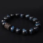 Fortune Jewel Tiger Eye Ebony Wood Beads Calm Bracelet