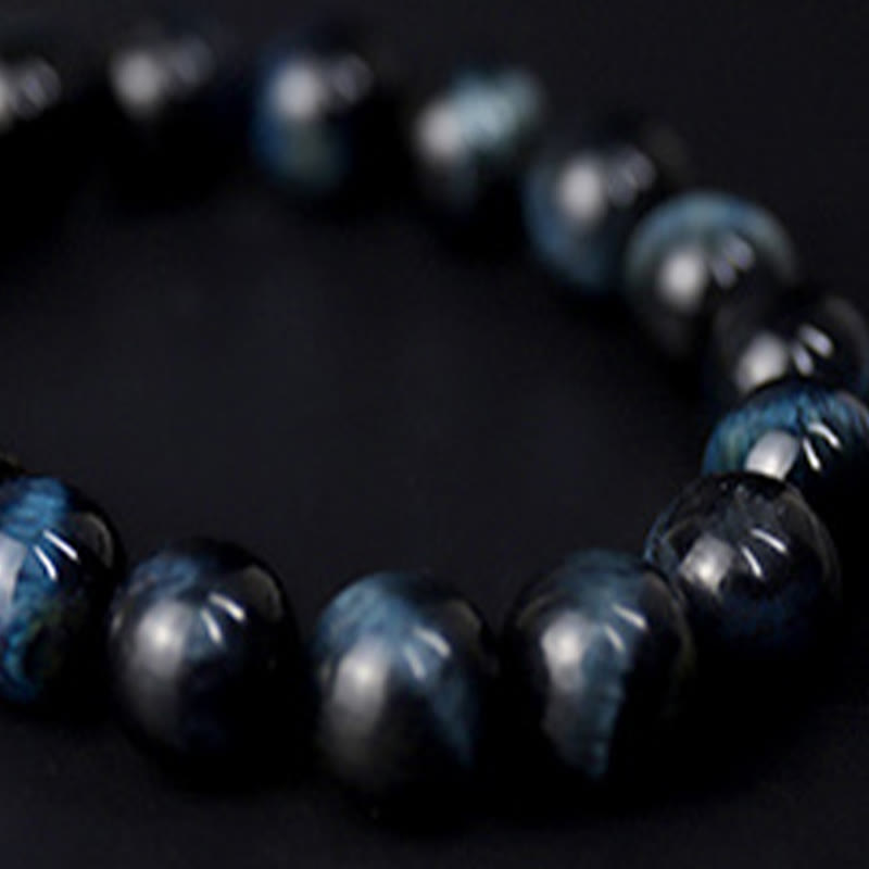 Fortune Jewel Tiger Eye Ebony Wood Beads Calm Bracelet