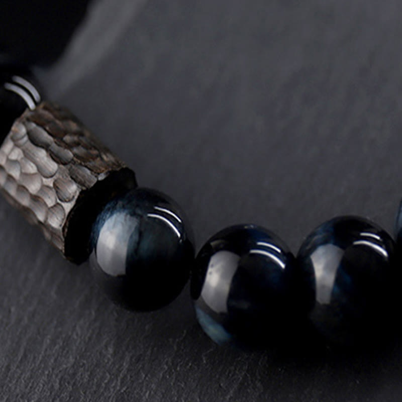 Fortune Jewel Tiger Eye Ebony Wood Beads Calm Bracelet