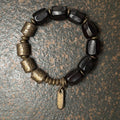 Fortune Jewel Vintage Peace Ebony Wood Copper Beads Bracelet