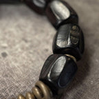Fortune Jewel Vintage Peace Ebony Wood Copper Beads Bracelet