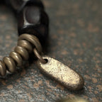 Fortune Jewel Vintage Peace Ebony Wood Copper Beads Bracelet