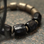 Fortune Jewel Vintage Peace Ebony Wood Copper Beads Bracelet