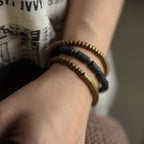 Fortune Jewel Vintage Lava Rock Copper Beads Multi-layered Wrap Bracelet