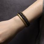 Fortune Jewel Vintage Lava Rock Copper Beads Multi-layered Wrap Bracelet