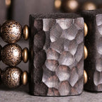 Fortune Jewel Vintage Peace Ebony Wood Copper Beads Balance Bracelet